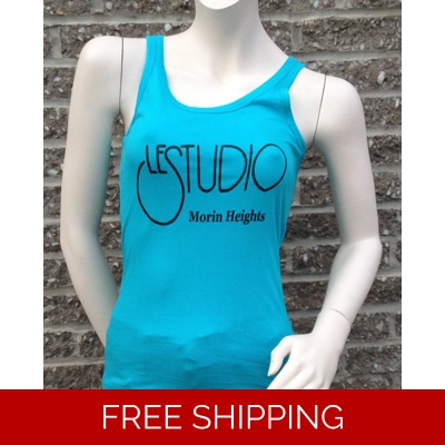 Woman Teal Tank Top  Black Front Logo M/H